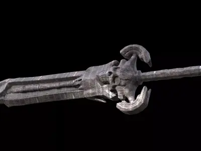 Grim Reaper Sword Ornate Claymore 3D model