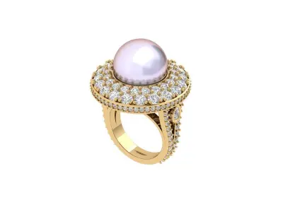Pearl Artdeco Ring 3D print model purchase