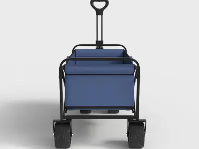 FOLDABLE WAGON CART TROLLEY Low-poly 3D model