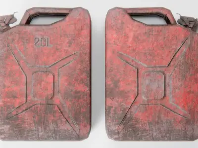 Worn Jerrycan Free low-poly 3D model