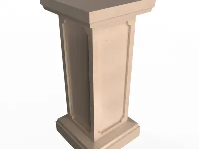 Square Column Pedestal Low-poly 3D model