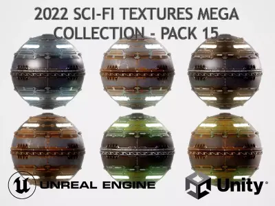 PBR Sci-Fi Texture Pack 15 Low-poly 3D model