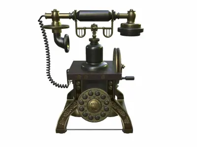 The Eiffel Tower 1892 Rotary Antique Telephone Low-poly 3D model