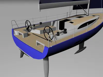 Eleva Yacht - THE FIFTY sailboat Mid-detail model 3D model