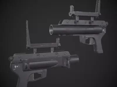 Heckler And Koch XM Grenade Launcher Low-poly 3D model