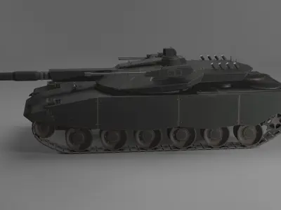 Modern MBT T-118 Jaguar Low-poly 3D model