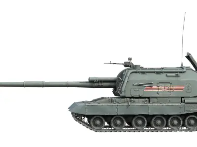 2S19 Msta-S tank Low-poly 3D model
