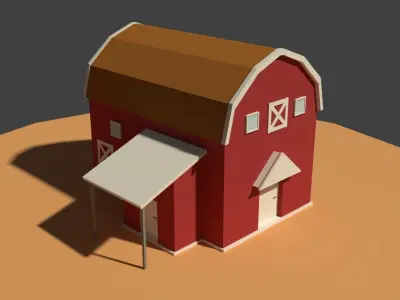Low Poly Cartoony Granary 2 Low-poly 3D model