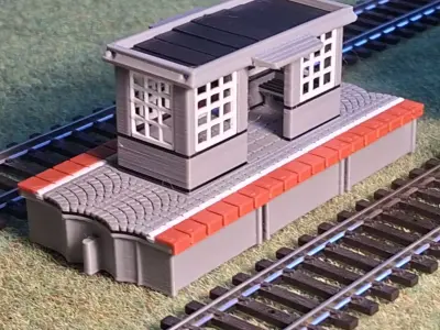 Double Edge Platform Shelter 1-87 FDM color 3D print model