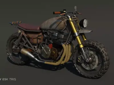 Daryls Walking Dead Bike Low-poly 3D model