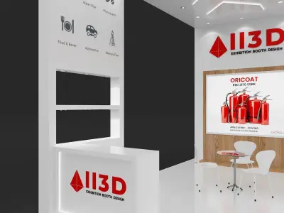 Exhibition Stand Stall Two Side Open 8X7 3D model