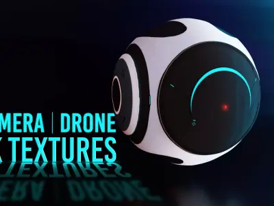 Scifi Camera Drone Low-poly 3D model