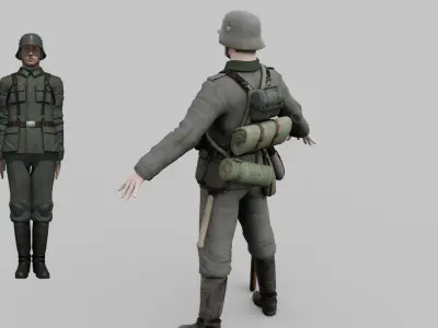 German soldiers Low-poly 3D model