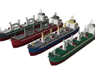Panamax Bulk Carrier  Low-poly 3D model