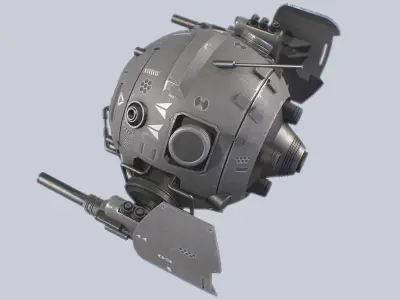 Sphere drone Low-poly 3D model purchase