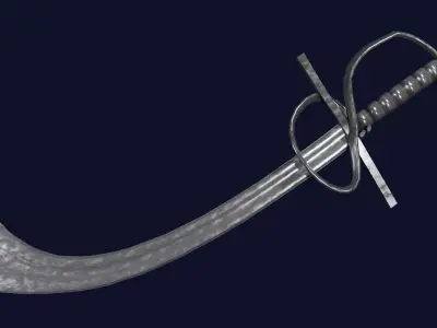 Khora sword with Flamberge handle Low-poly 3D model