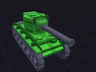 Tank KV-2-90 Low-poly 3D model