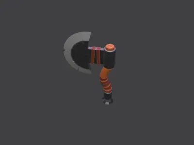 Stylized Axe Low-poly 3D model 12