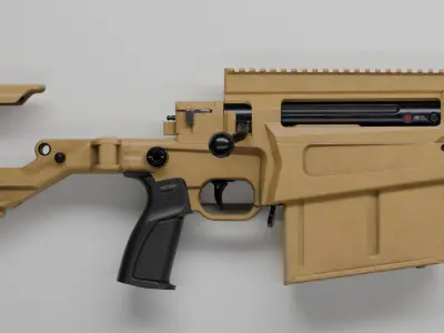 Accuracy International - AX 50 ELR Low-poly 3D model