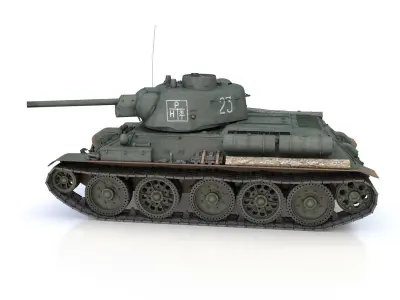 T-34-76 UZTM- Model 1943 - Soviet tank - 23 3D model