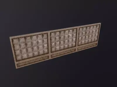 concrete fence wall 3D Model Low-poly 3D model
