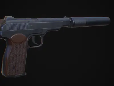 APB - APS Stechkin automatic pistol Low-poly 3D model