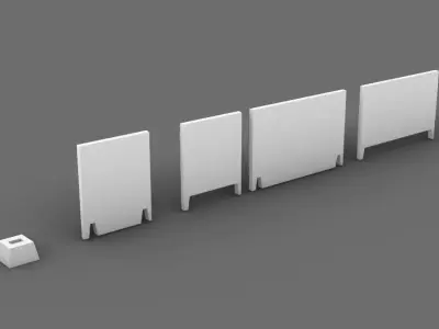 Soviet industrial concrete fence PO-2 3D print model