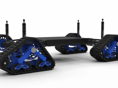Chassis for vehicle with Mattracks Suspension tracks 3D model