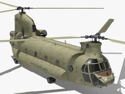 CH-47 Chinook Helicopter US Army 3D model