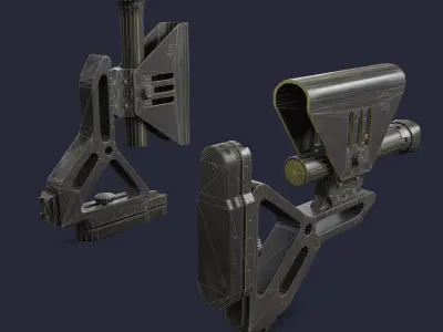 Rifle butt Low-poly 3D model