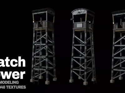 Watch Tower Free low-poly 3D model