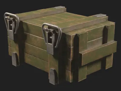 Wooden Box 1 Low-poly 3D model
