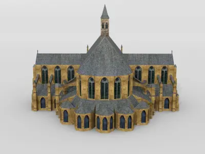 Medieval cathedral 3D model
