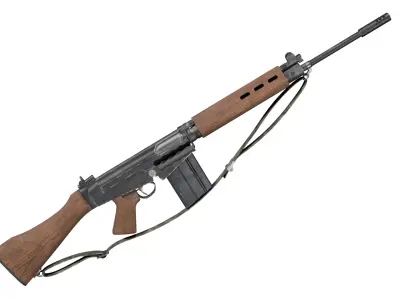 FN FAL gun Low-poly 3D model