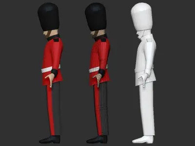 Low-Poly Queens Guard 3D Model Low-poly 3D model
