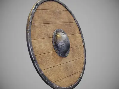 Round shield Free low-poly 3D model