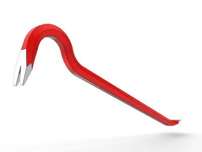 Crowbar metal hook 3D model