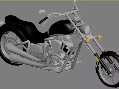 motorcycle chopper 3D model purchase