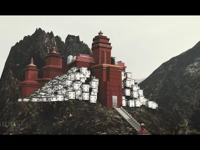KGF Castle with Complete intro pack with Helicopter entry 3D model