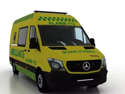 Mercedes Benz Sprinter L2H2 2015 Denmark Ambulance 3D model