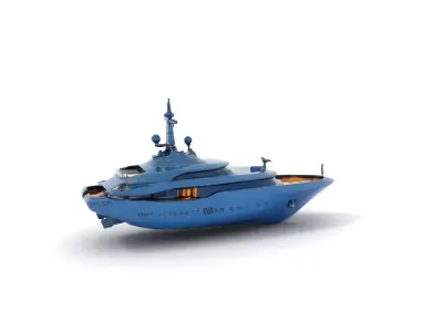 Sleek Luxury Yacht model pack Low-poly 3D model