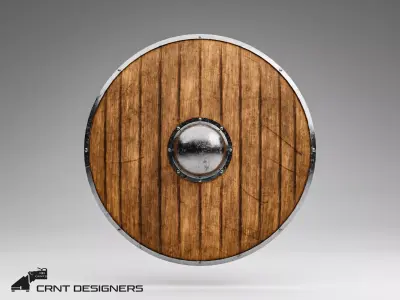 Viking Shield Low-poly 3D model 27