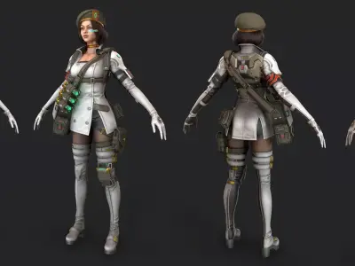 Next generation war doctors Low-poly 3D model