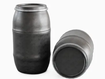 Dirty Plastic Barrel 06 Low-poly 3D model