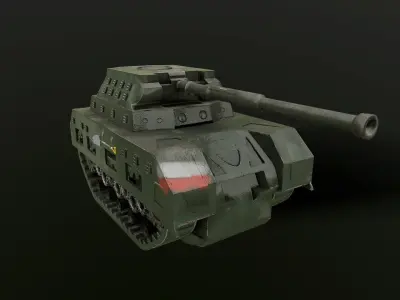 Tank low poly animated Low-poly 3D model