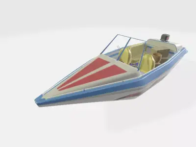 white boat 3D model
