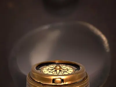 Antique Brass Compass model pack Low-poly 3D model