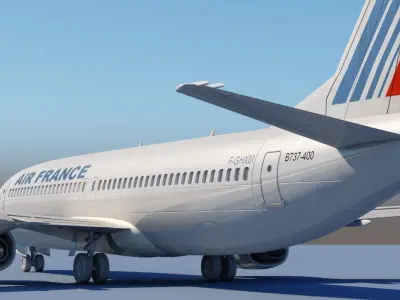 737 400 AirFrance With Interior 3D model