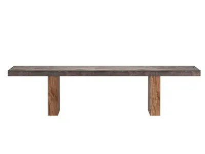 SOLANO CONCRETE TEAK RECTANGULAR DINING TABLE 3D model