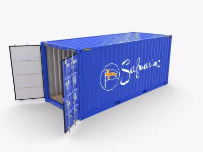 20ft Shipping Container Safmarine v2 3D model
